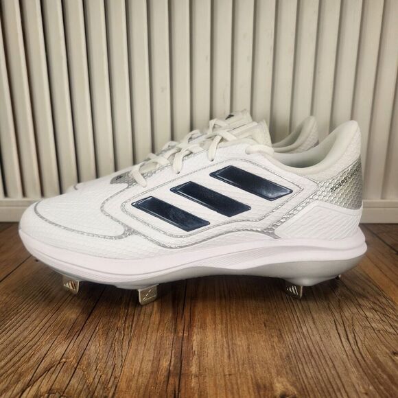 Adidas Purehustle 3 Women Sz 7 White Black Athletic Metal Softball Cleats IG7135 - Picture 4 of 11